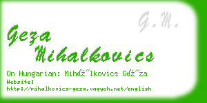 geza mihalkovics business card